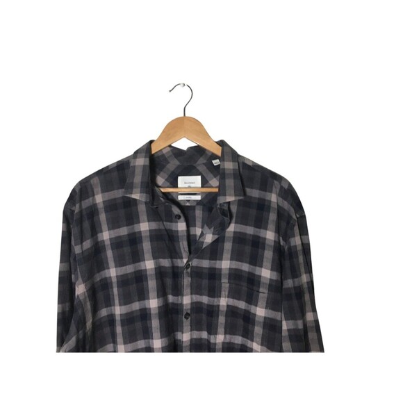 Billy Reid Shirt Men's Size XXL Gray Plaid Button Up Standard Fit 100% Cotton - Picture 3 of 7